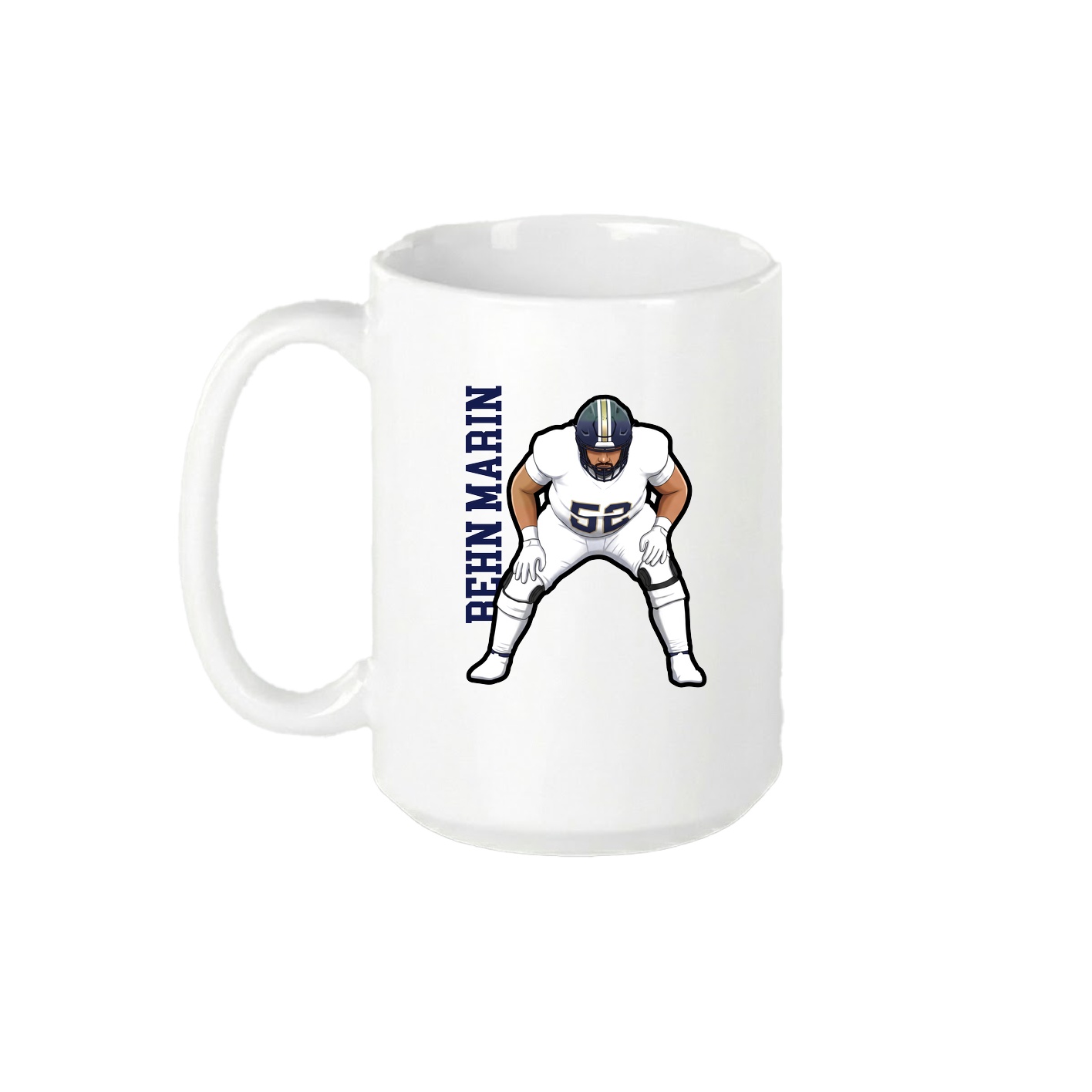 15oz Coffee Mug — Name Vertical in White