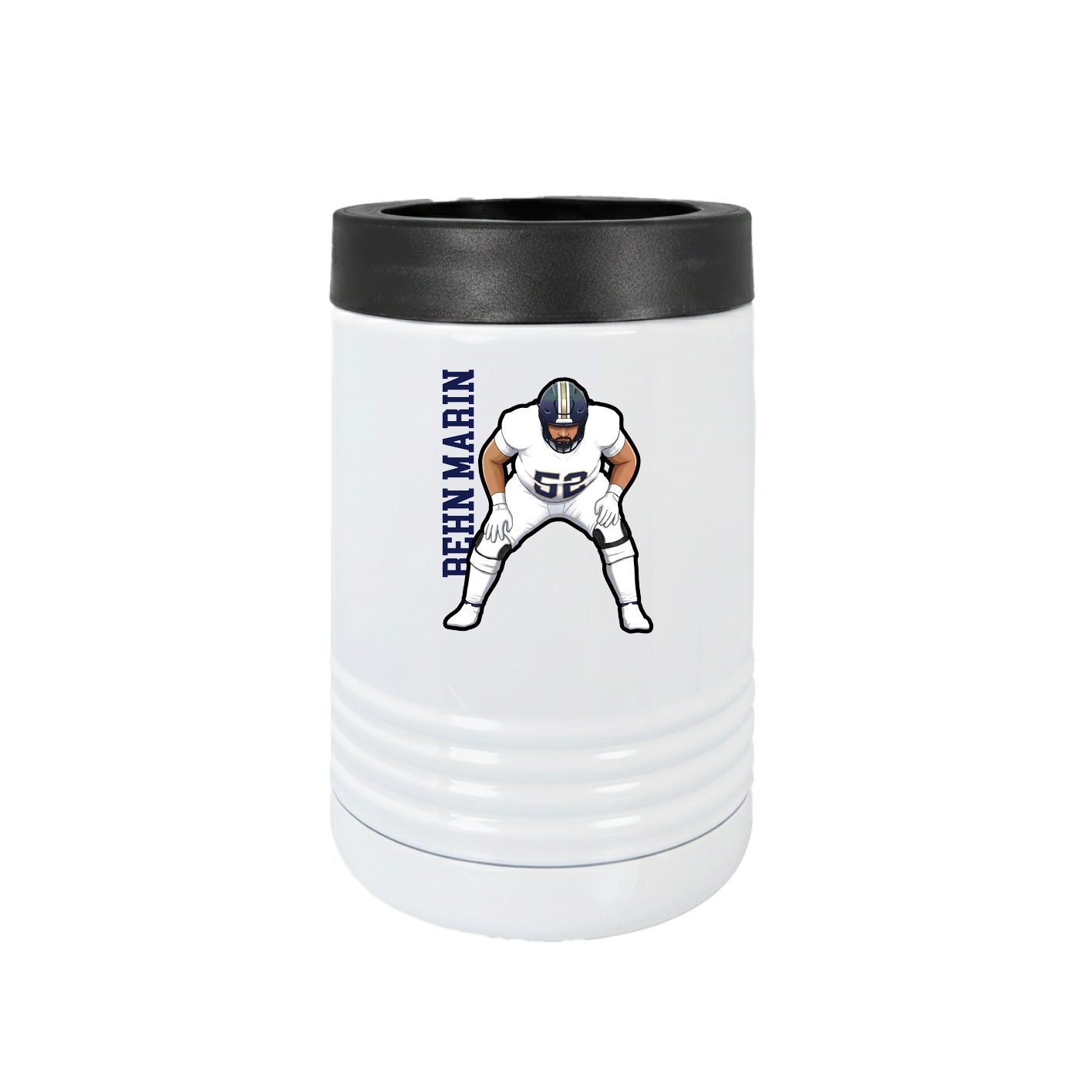 Beverage Holder — Name Vertical in White