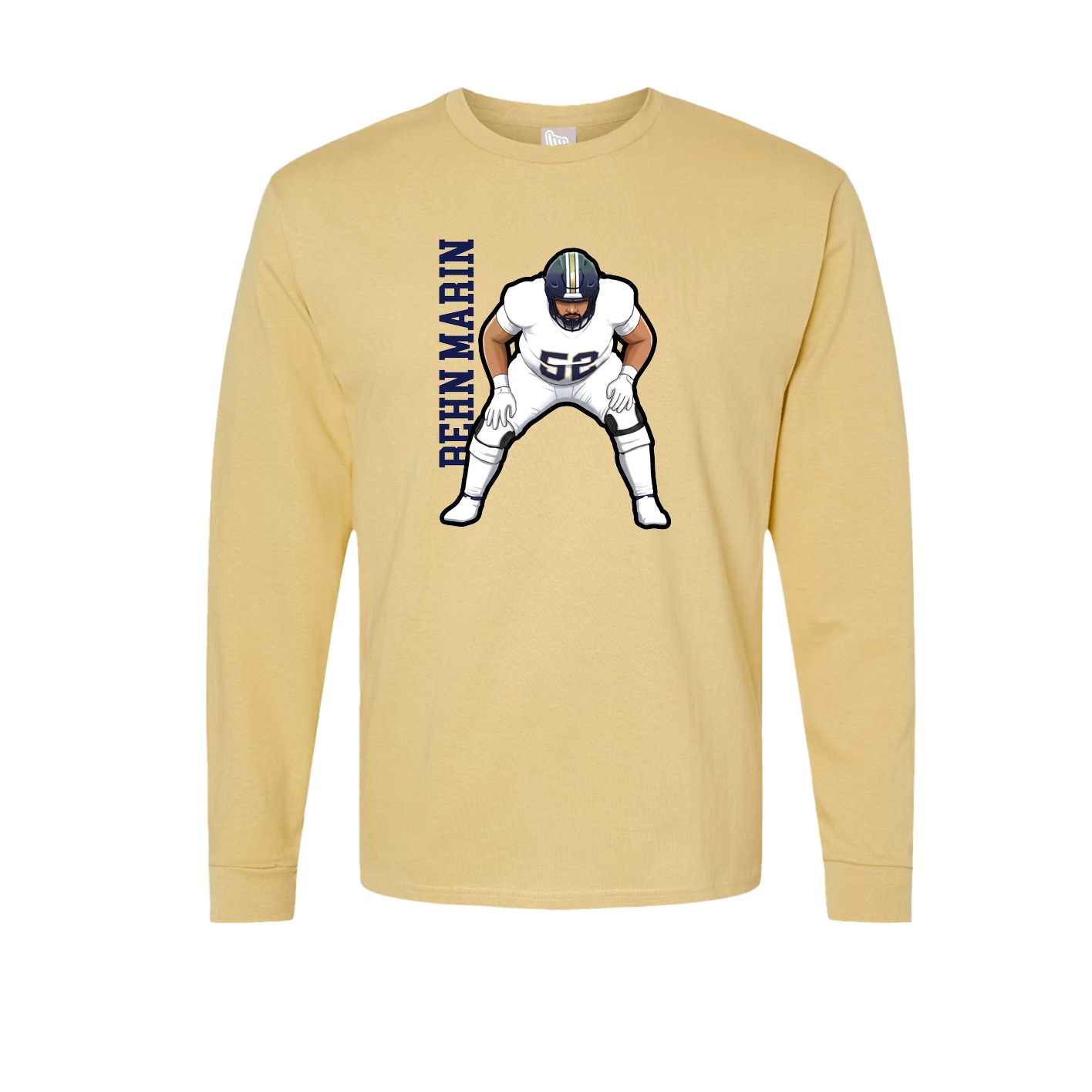 Long Sleeve Tee — Name Vertical in Vegas Gold