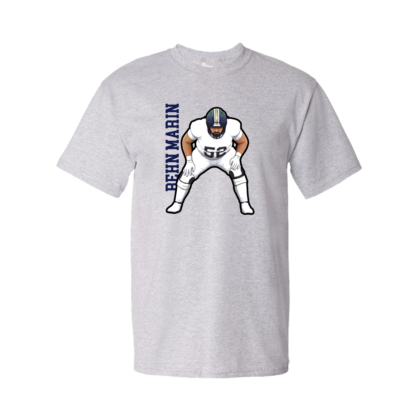 Youth Tee — Name Vertical in Grey