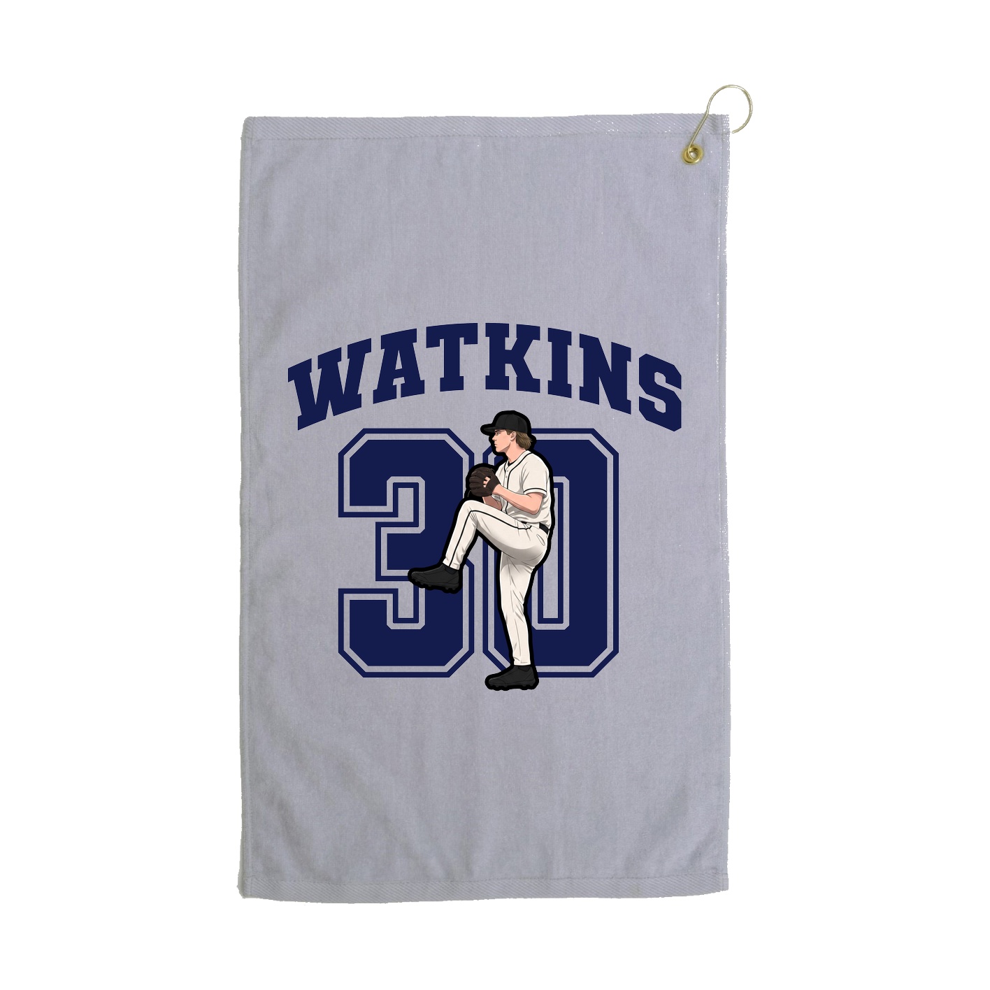 Golf Towel — Number in Grey