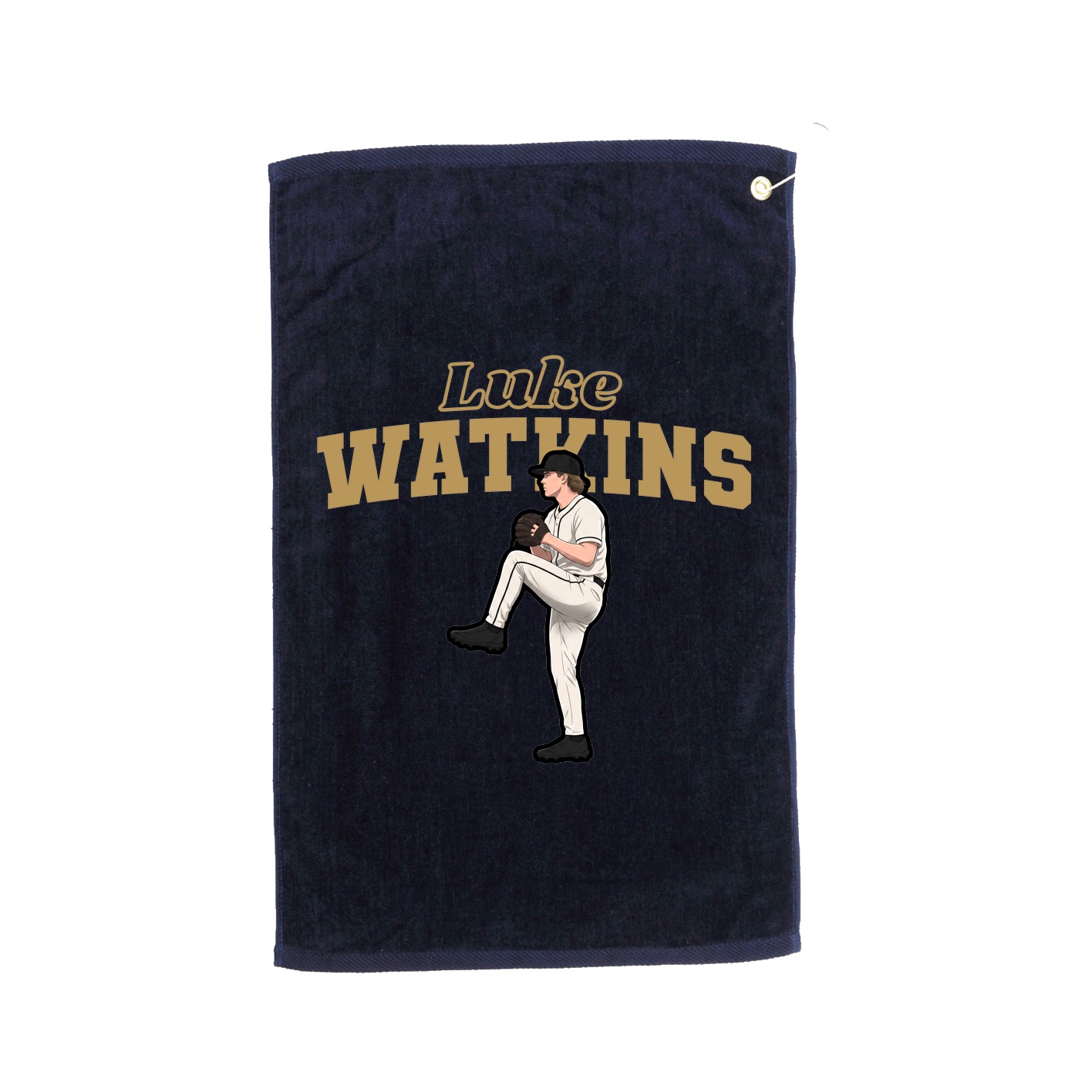 Golf Towel — Name Arch in Navy