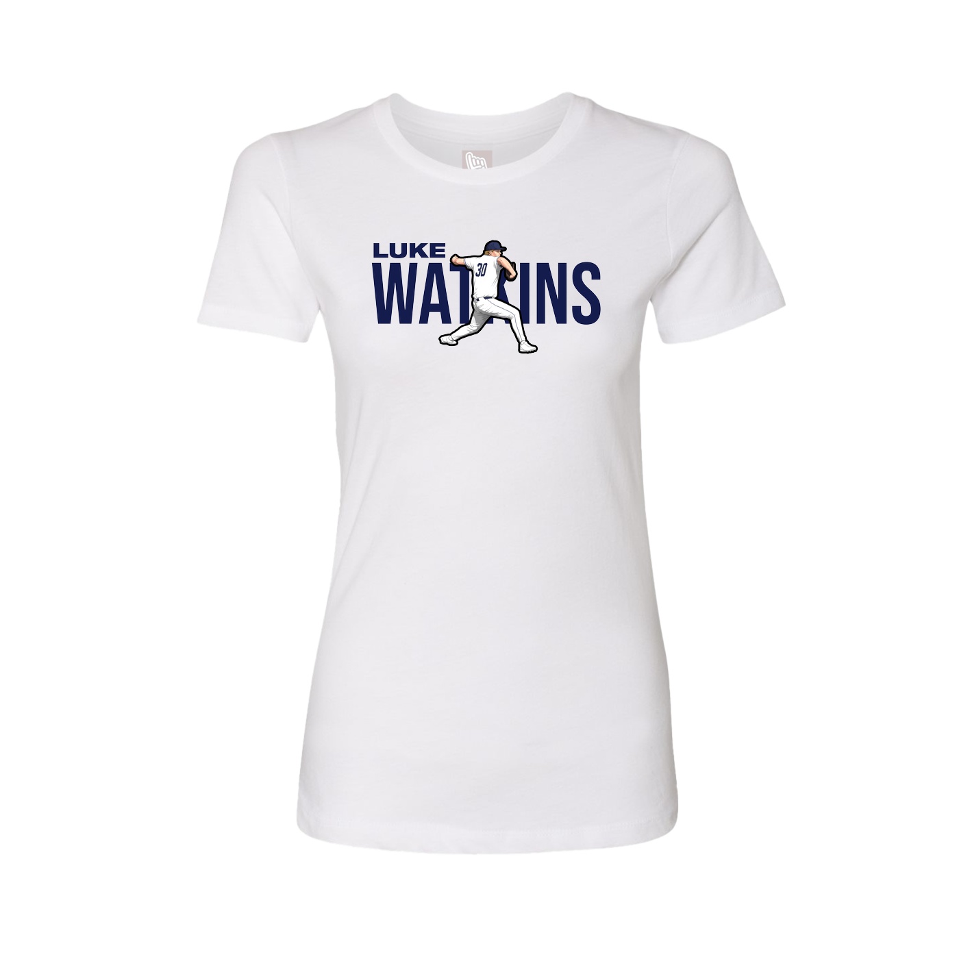 Fitted Women's Tee — Player Name in White