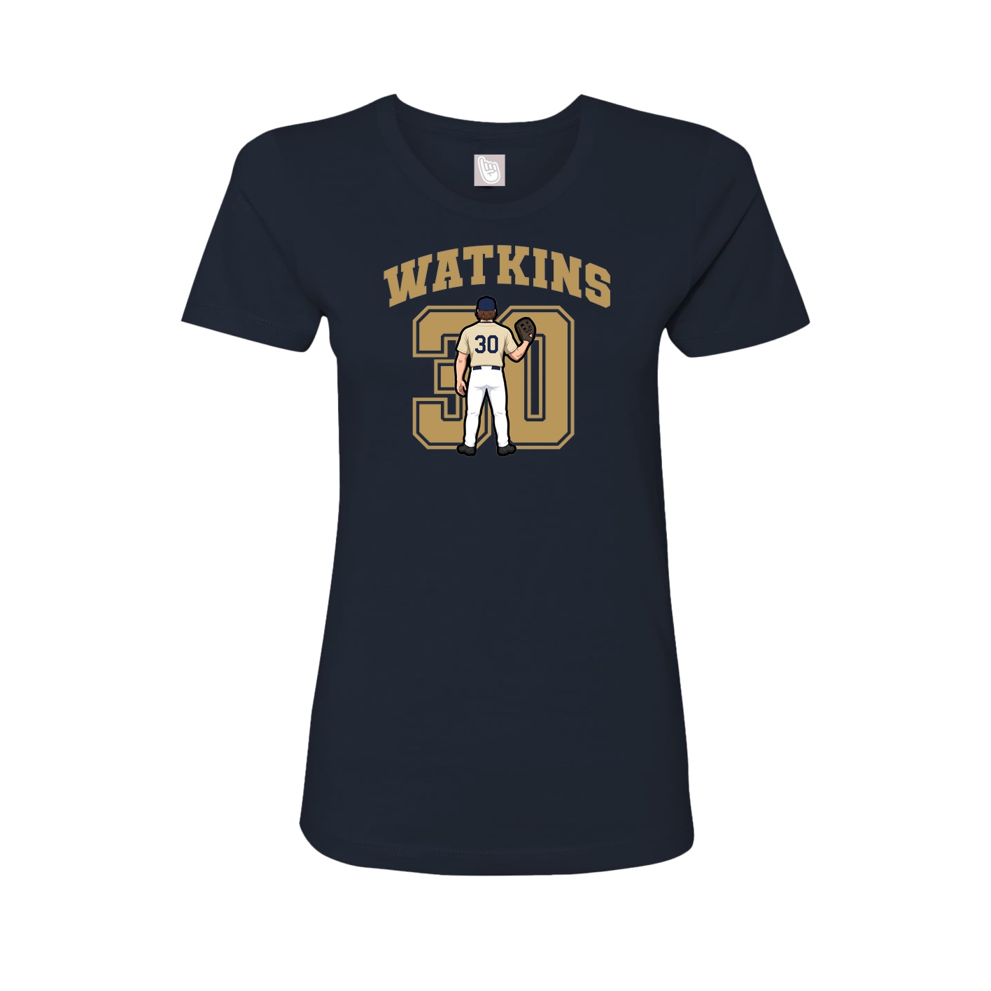 Fitted Women's Tee — Number in Navy