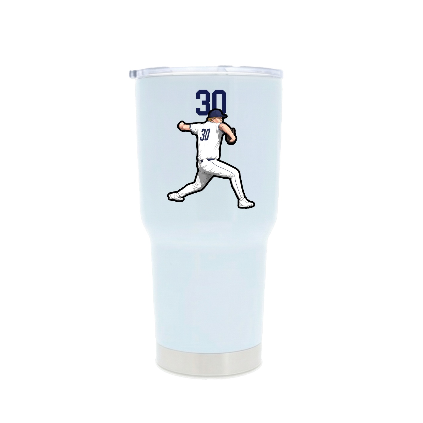 30oz Stainless Steel Tumbler — Number Top in White