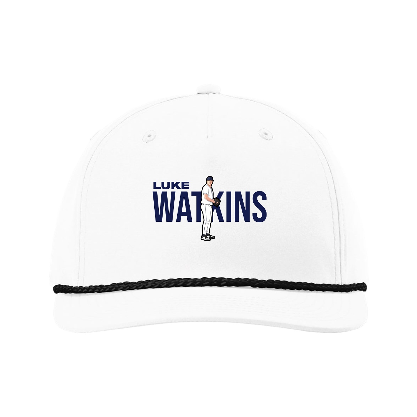 Five-Panel Classic Rope Cap — Player Name in White