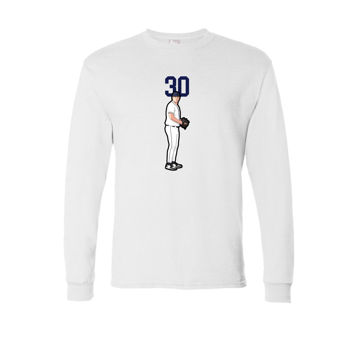 Long Sleeve Tee — Number Top in White