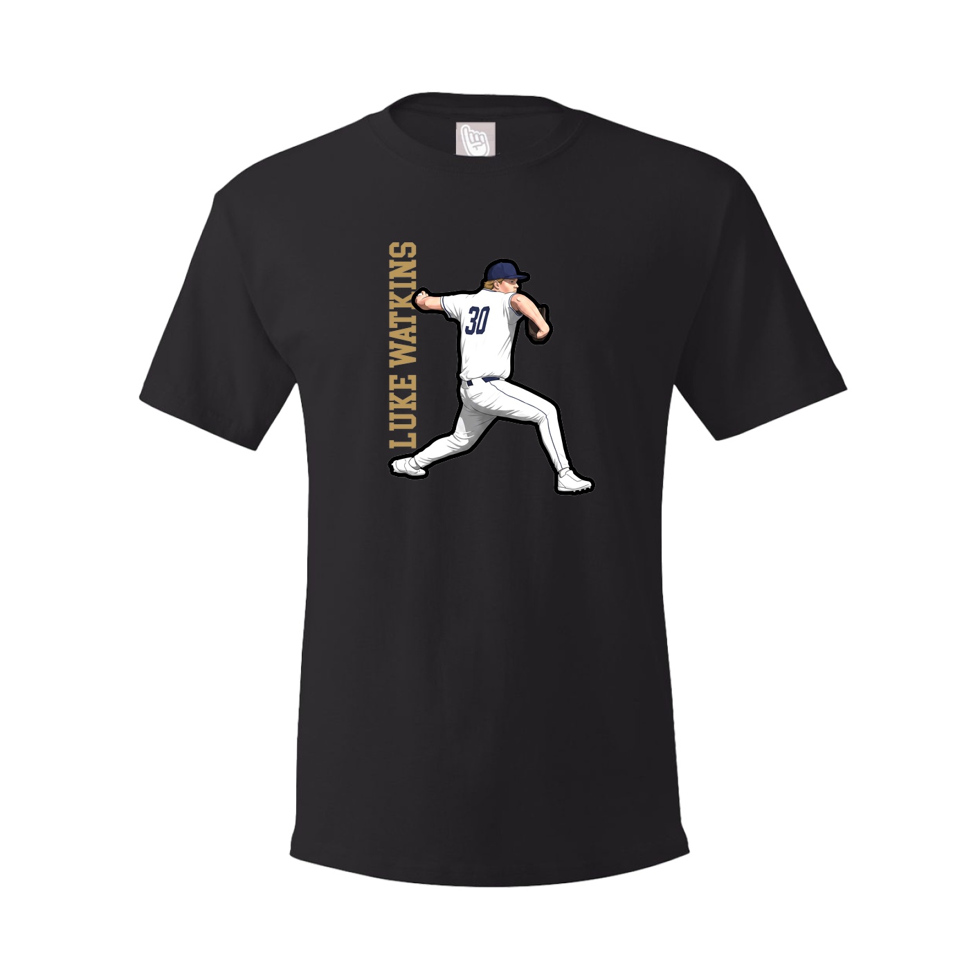 Youth Tee — Name Vertical in Black
