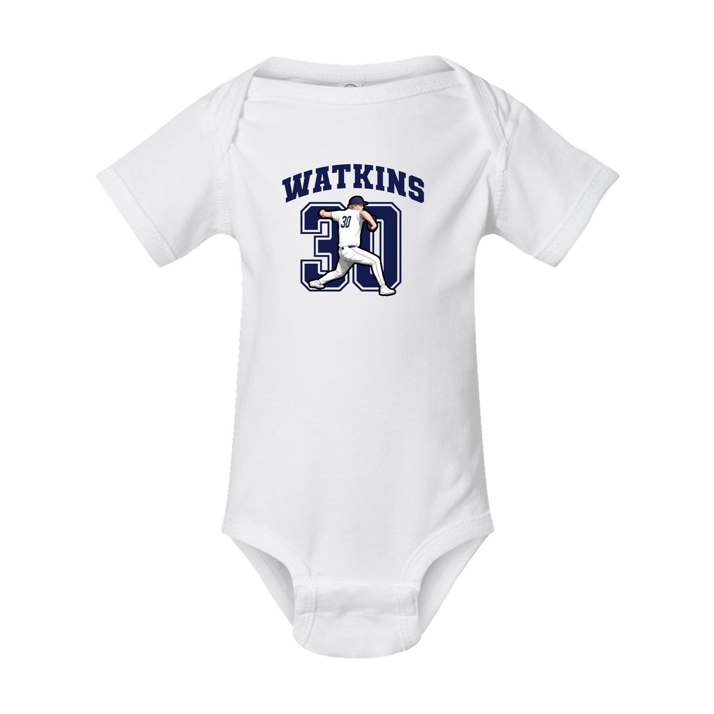 Baby Onesie — Number in White