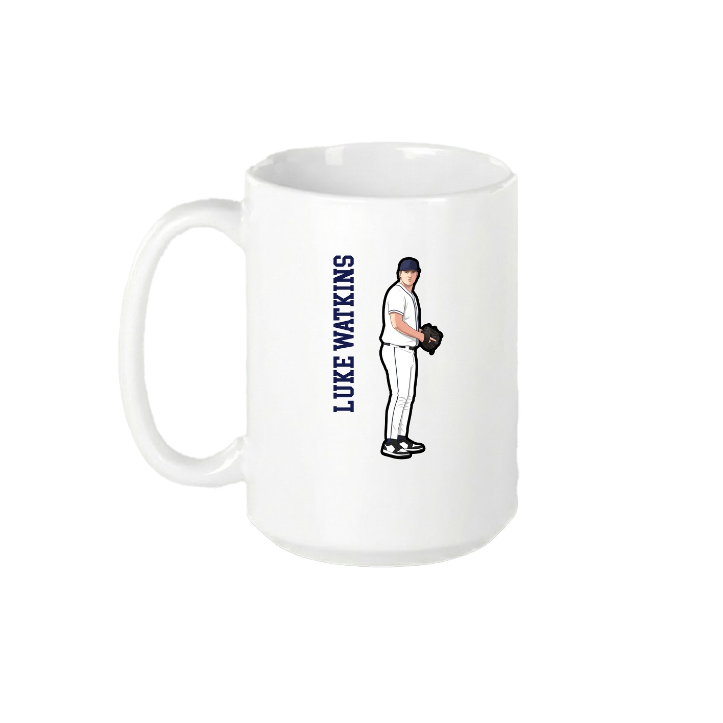 15oz Coffee Mug — Name Vertical in White