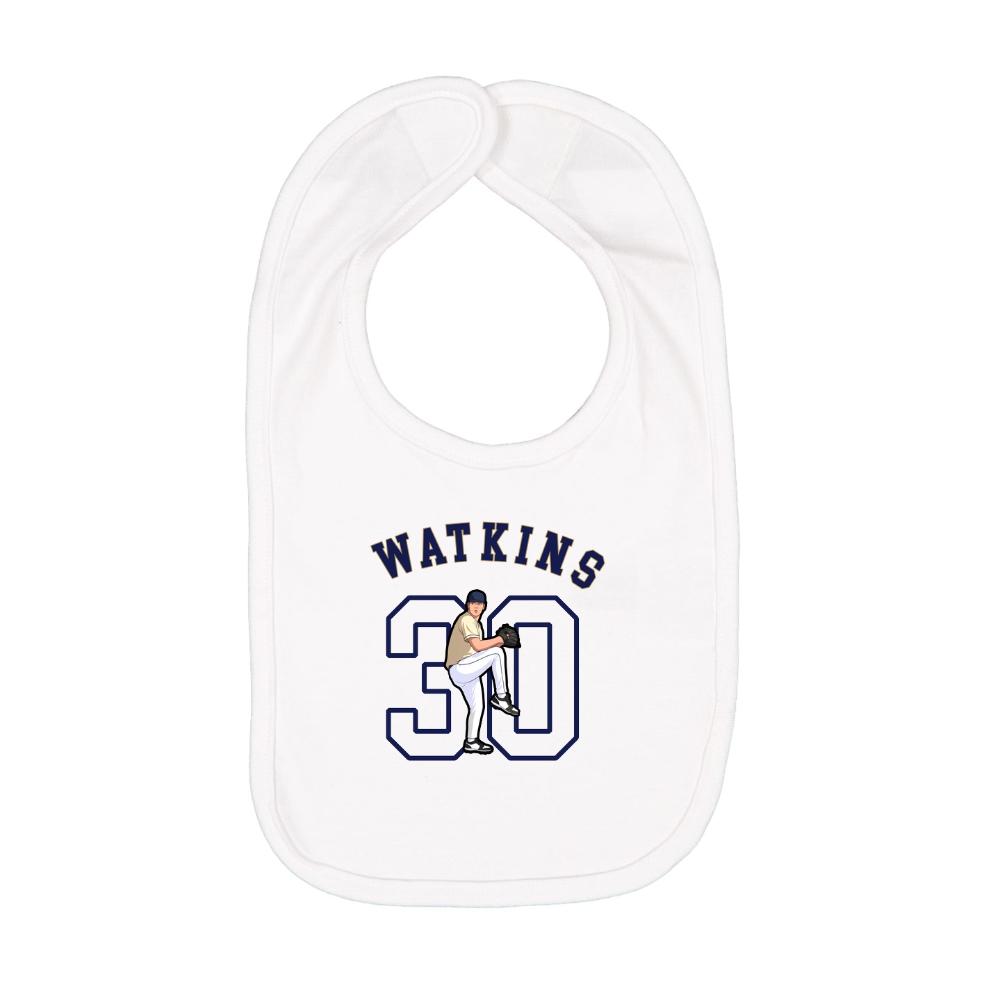 Infant Bib — Shirsey Arch in White