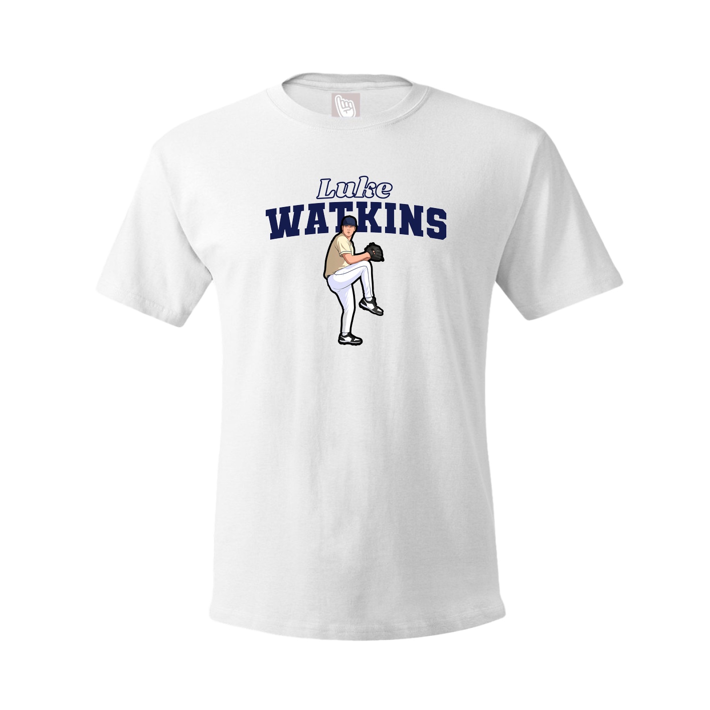 Youth Tee — Name Arch in White