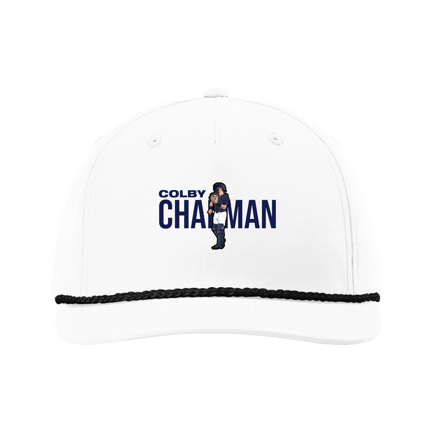 Five-Panel Classic Rope Cap — Player Name in White
