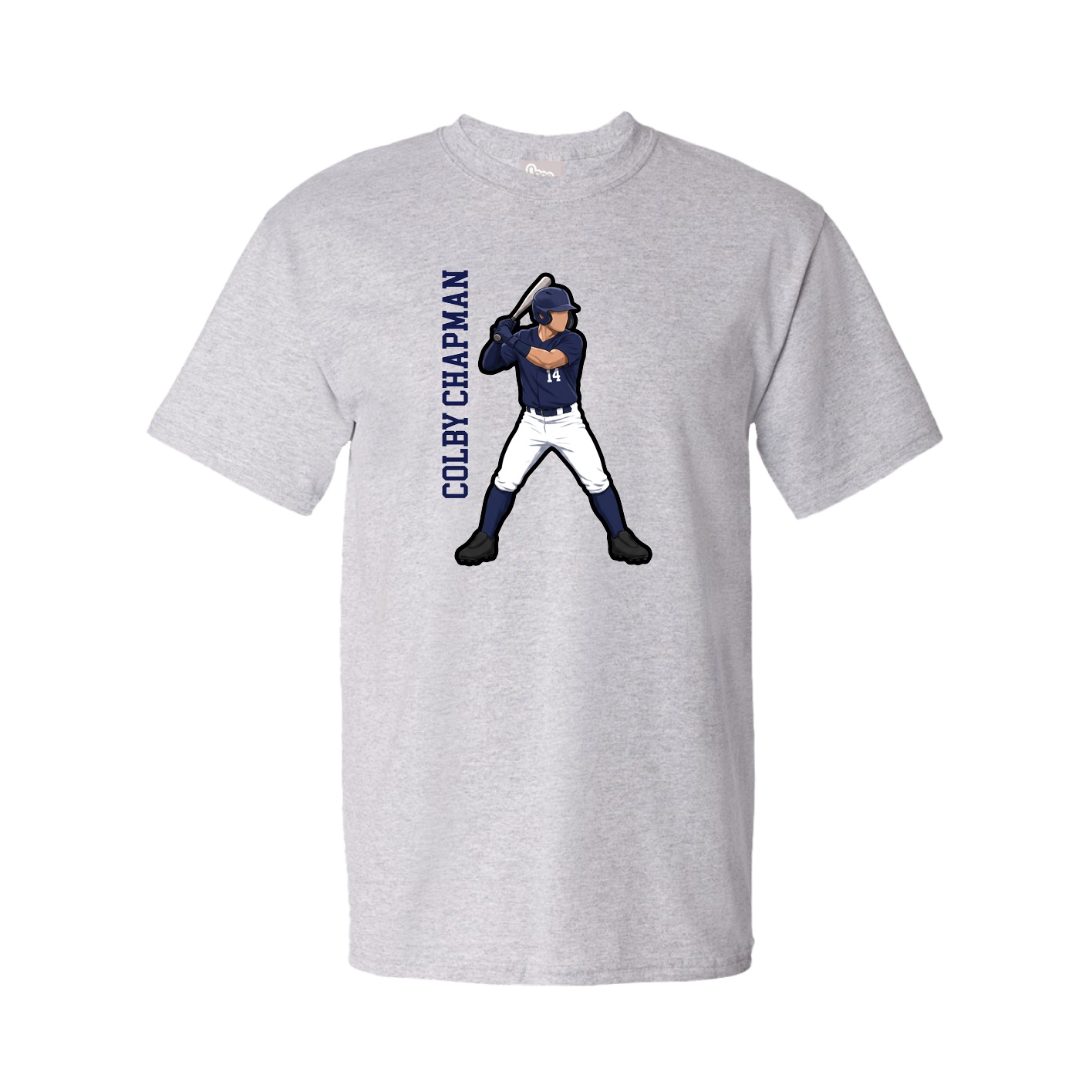 Youth Tee — Name Vertical in Grey