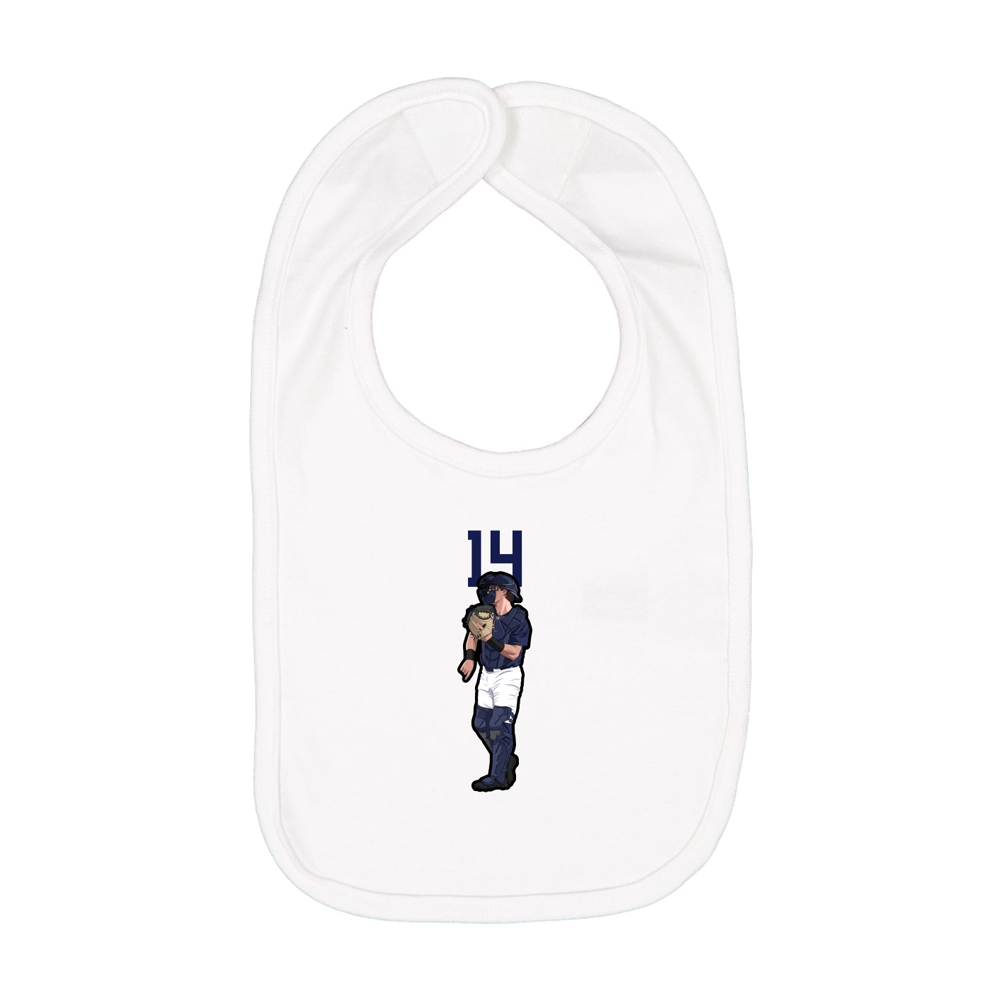 Infant Bib — Number Top in White
