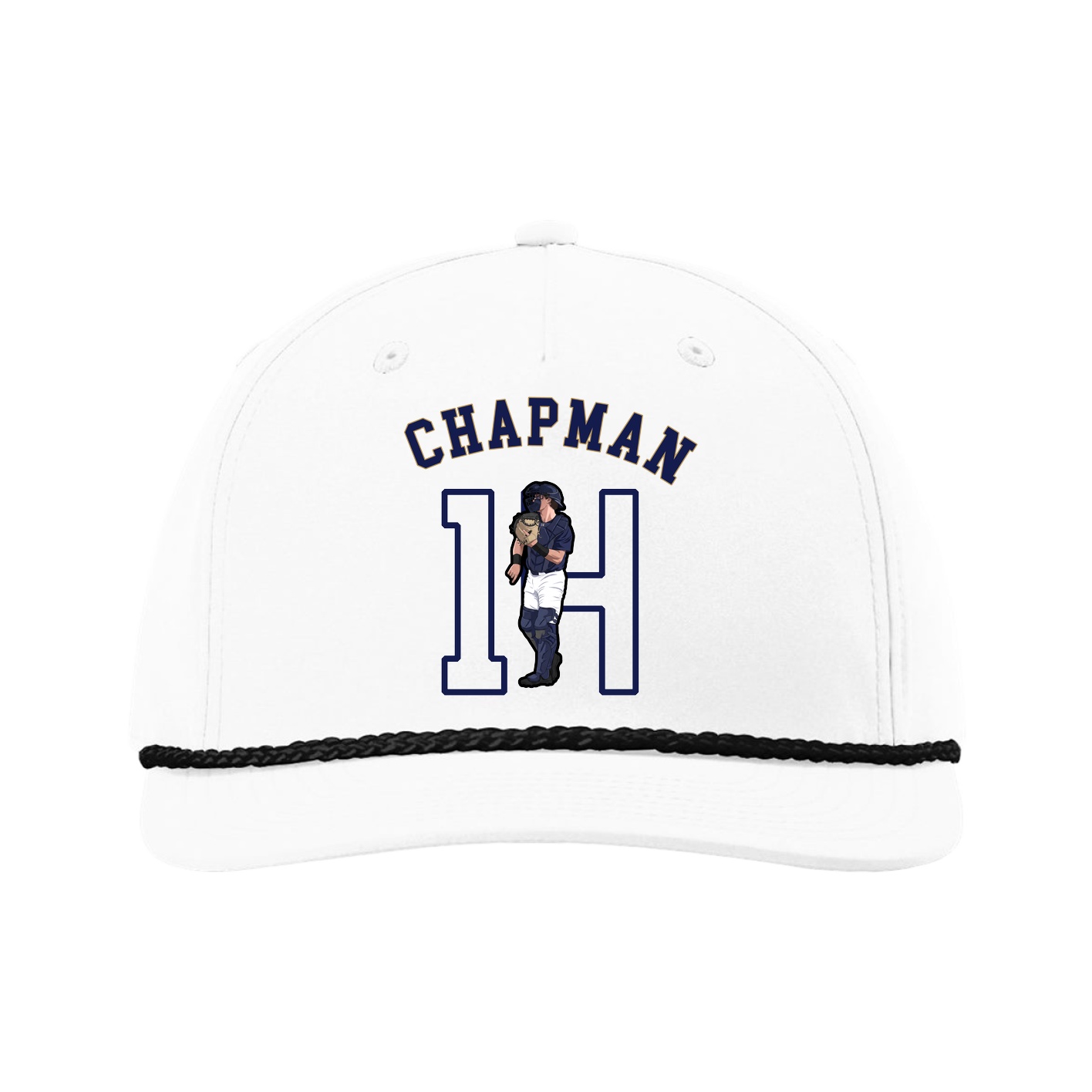 Five-Panel Classic Rope Cap — Shirsey Arch in White