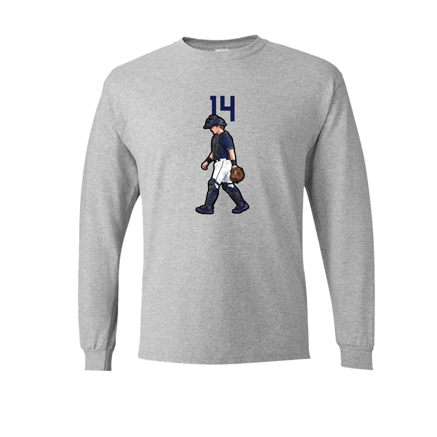 Long Sleeve Tee — Number Top in Grey