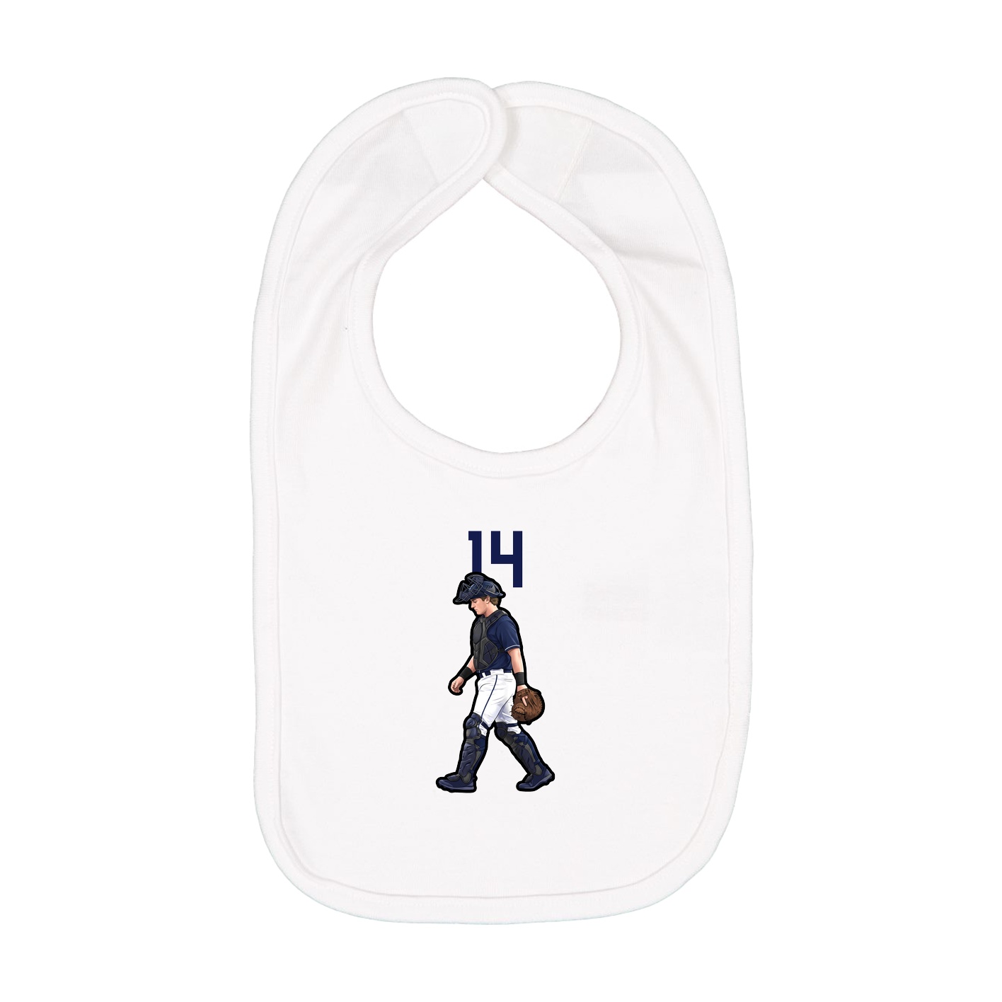 Infant Bib — Number Top in White