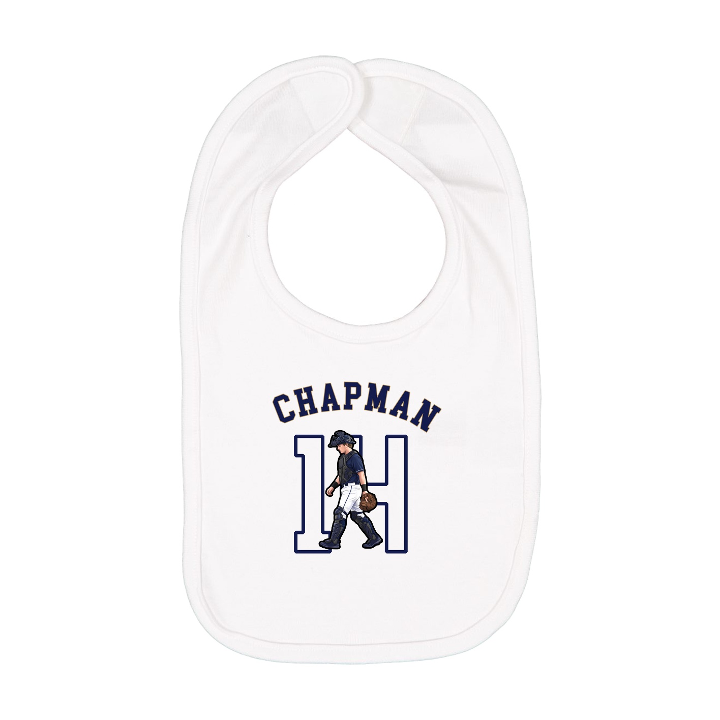 Infant Bib — Shirsey Arch in White