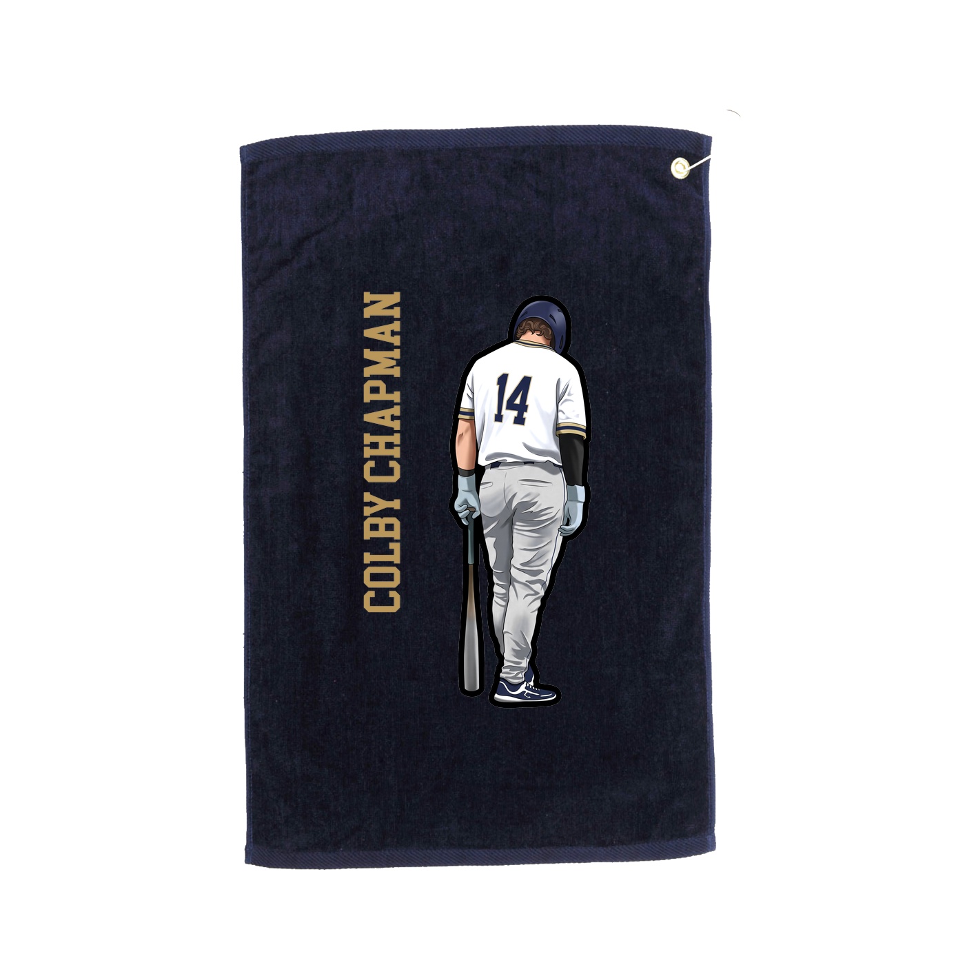 Golf Towel — Name Vertical in Navy