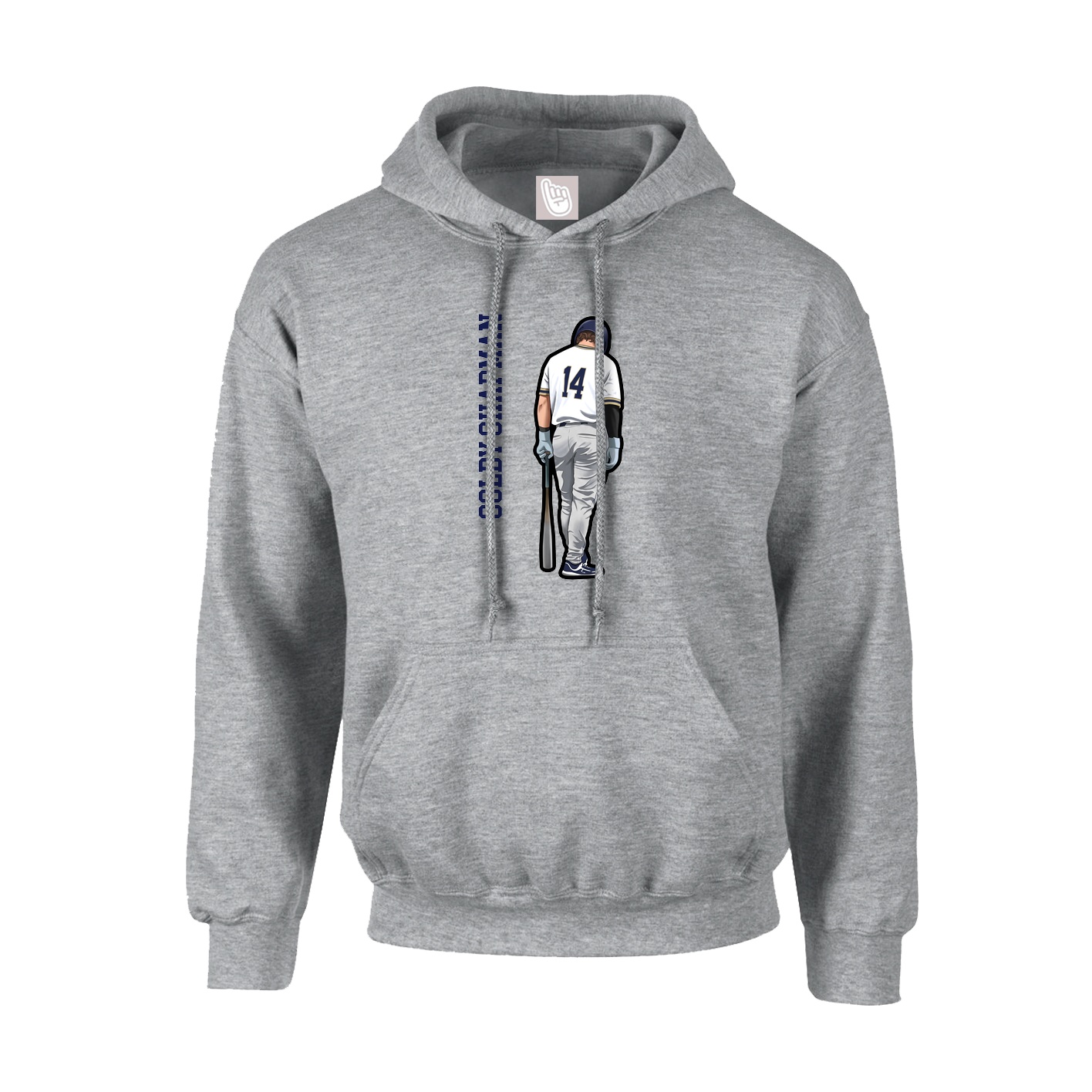 Youth Hoodie — Name Vertical in Grey