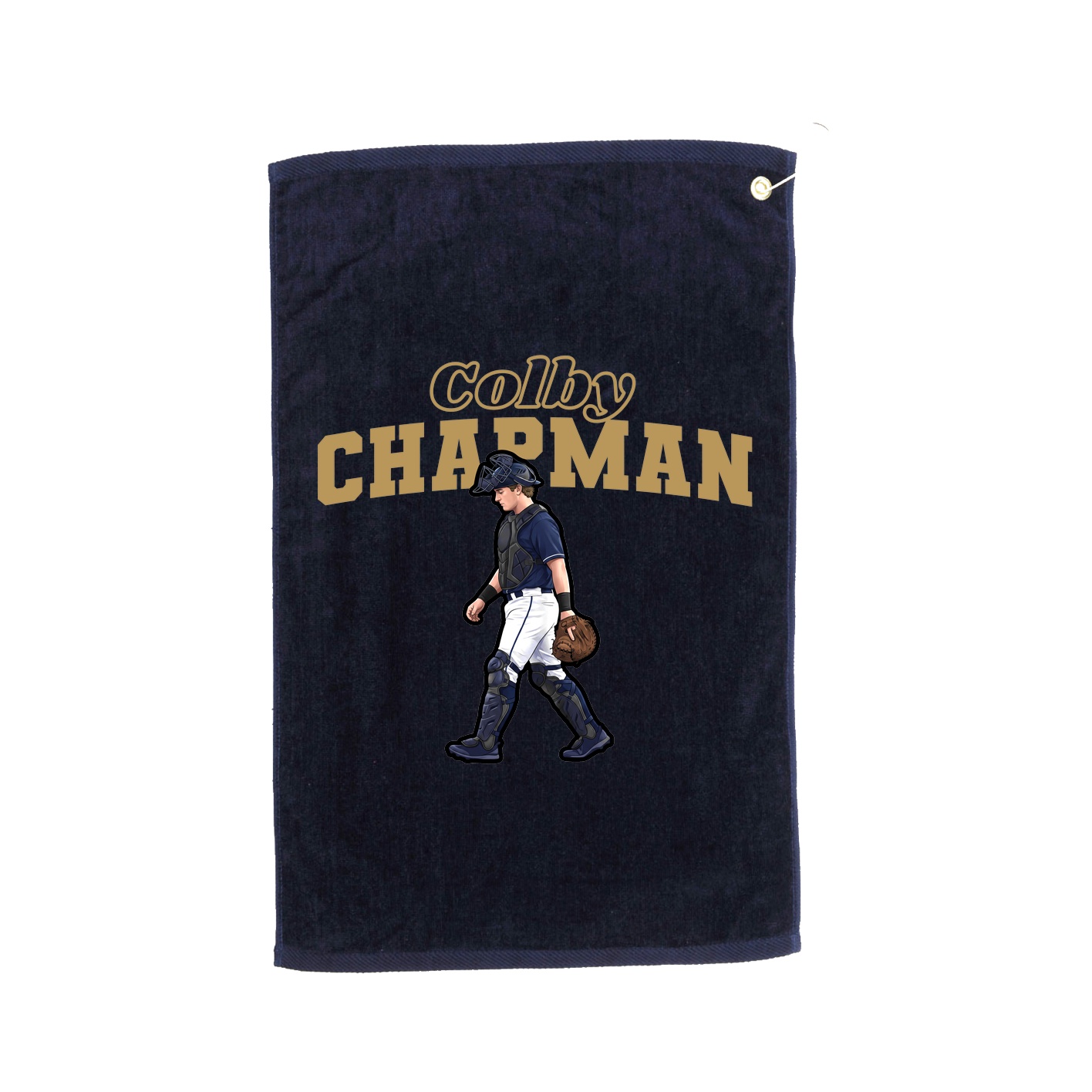 Golf Towel — Name Arch in Navy