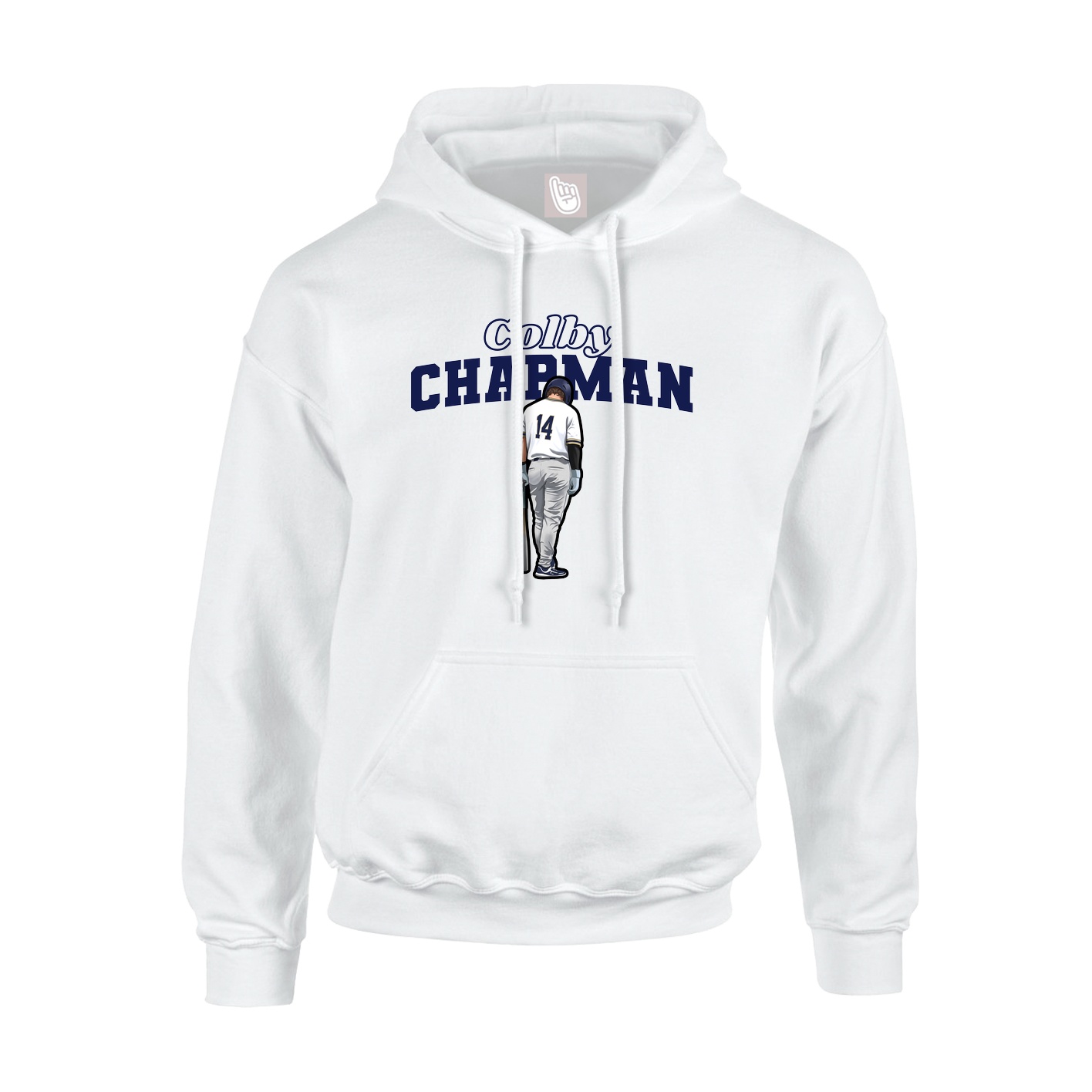 Youth Hoodie — Name Arch in White