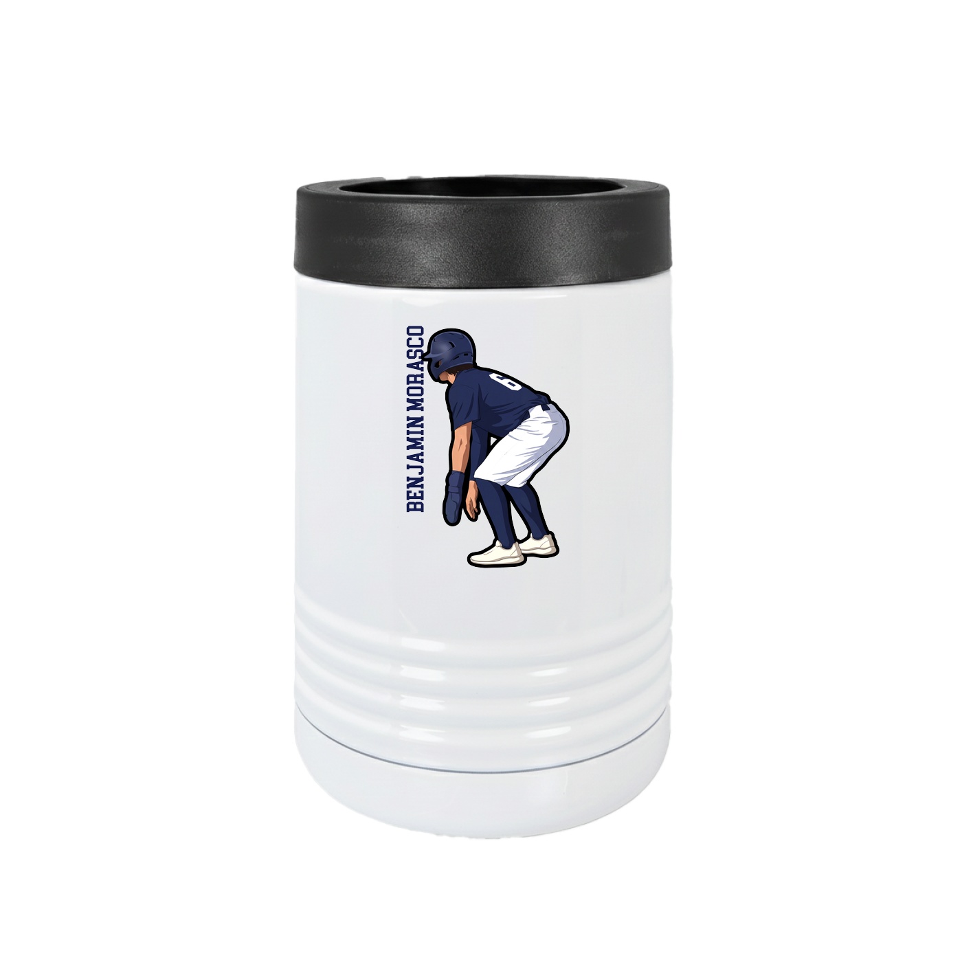 Beverage Holder — Name Vertical in White