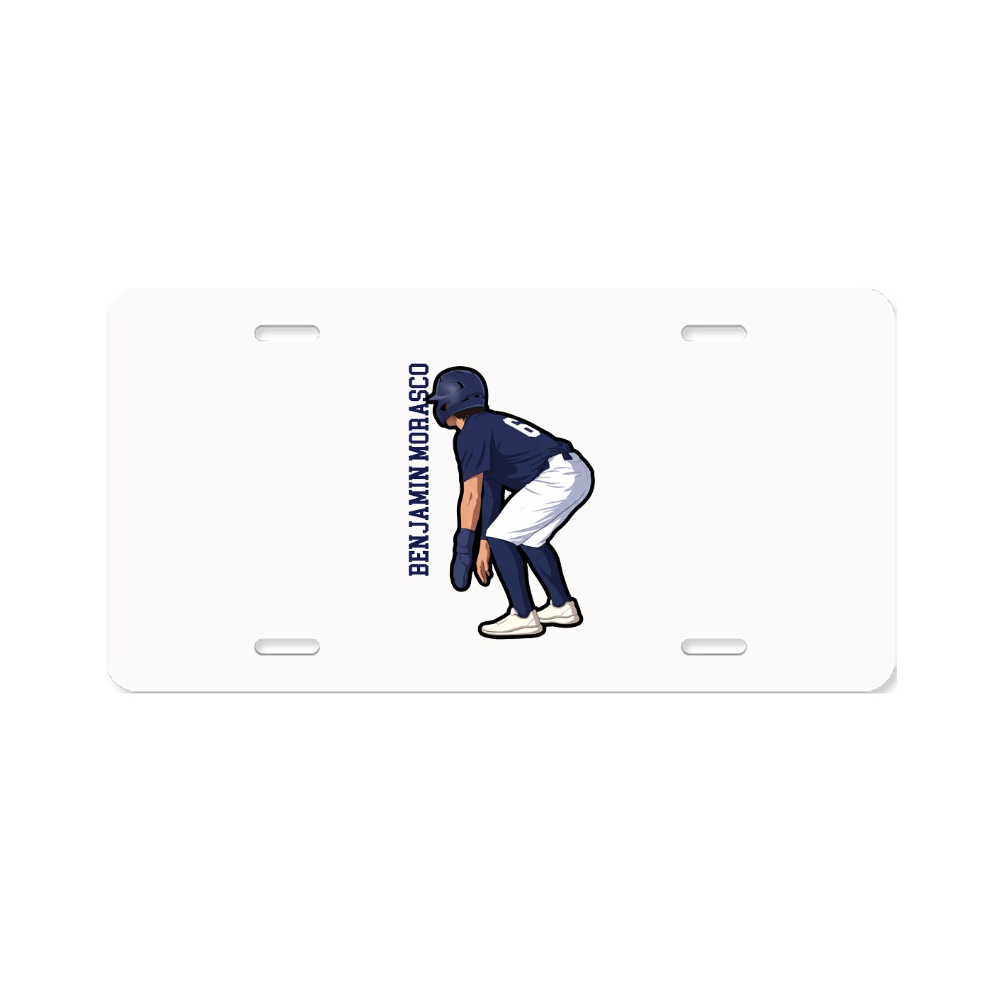 License Plate — Name Vertical in Classic