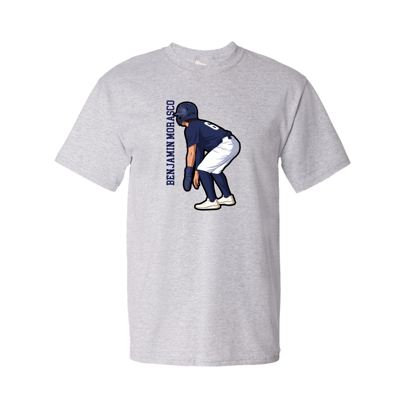 Tee — Name Vertical in Grey