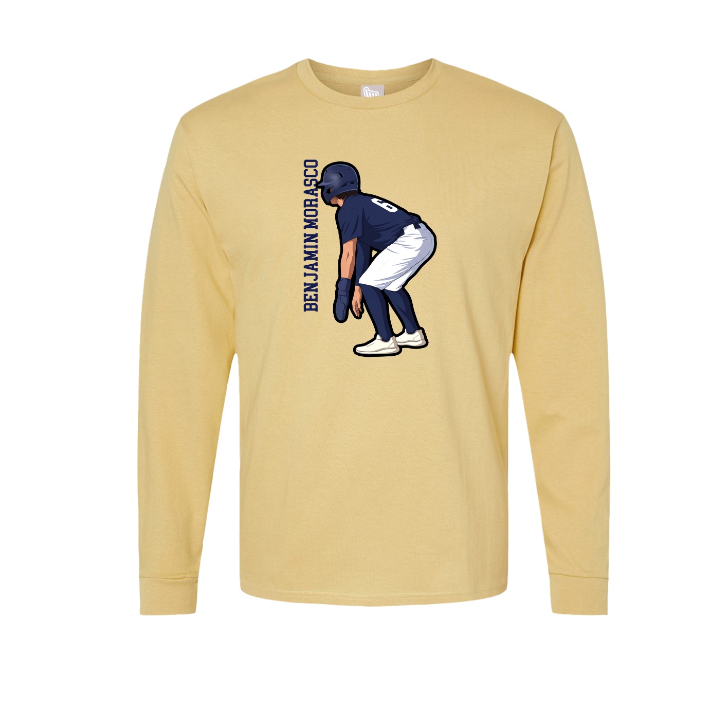 Long Sleeve Tee — Name Vertical in Vegas Gold