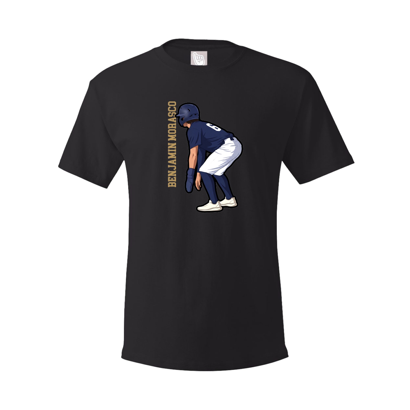 Youth Tee — Name Vertical in Black