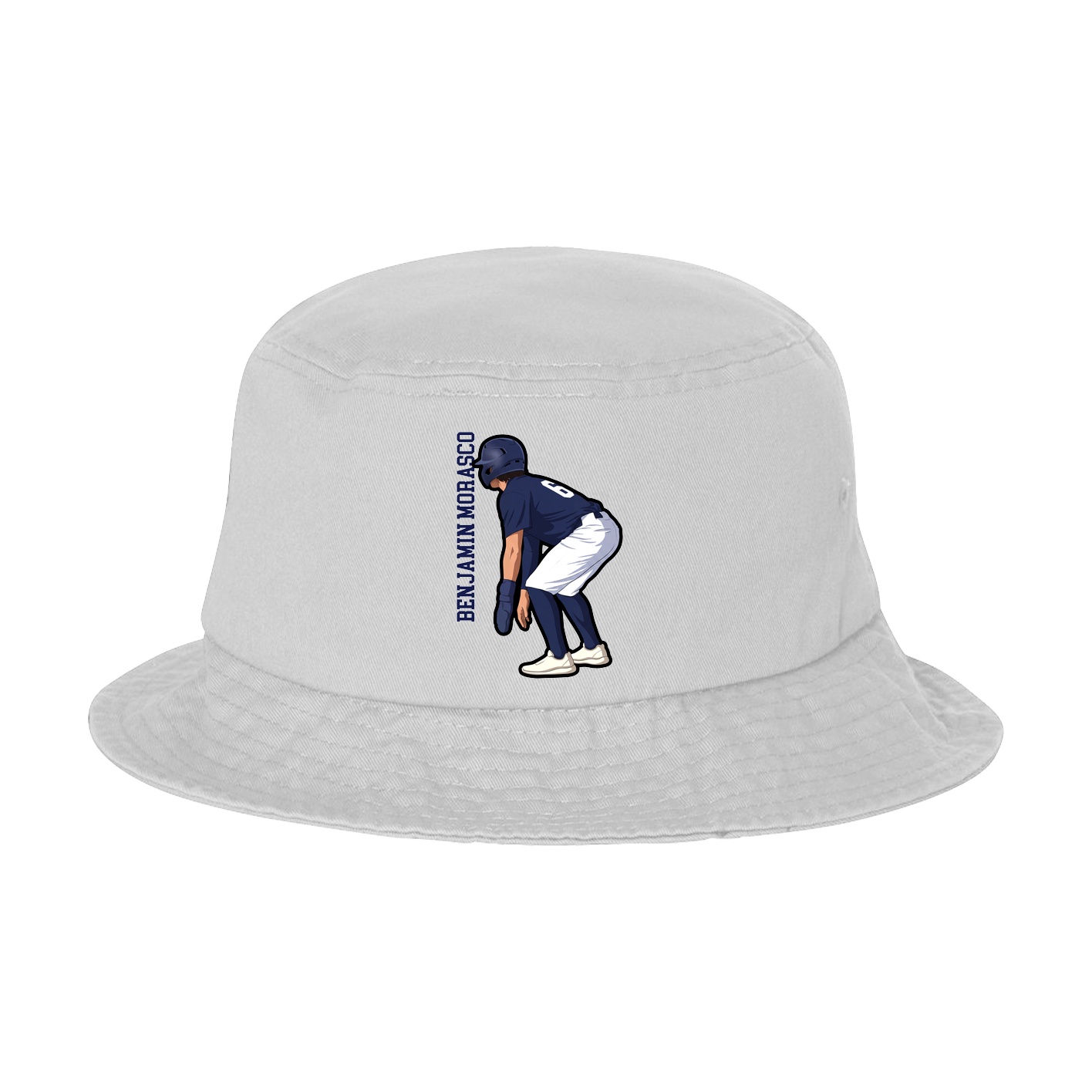 Bucket Cap — Name Vertical in White