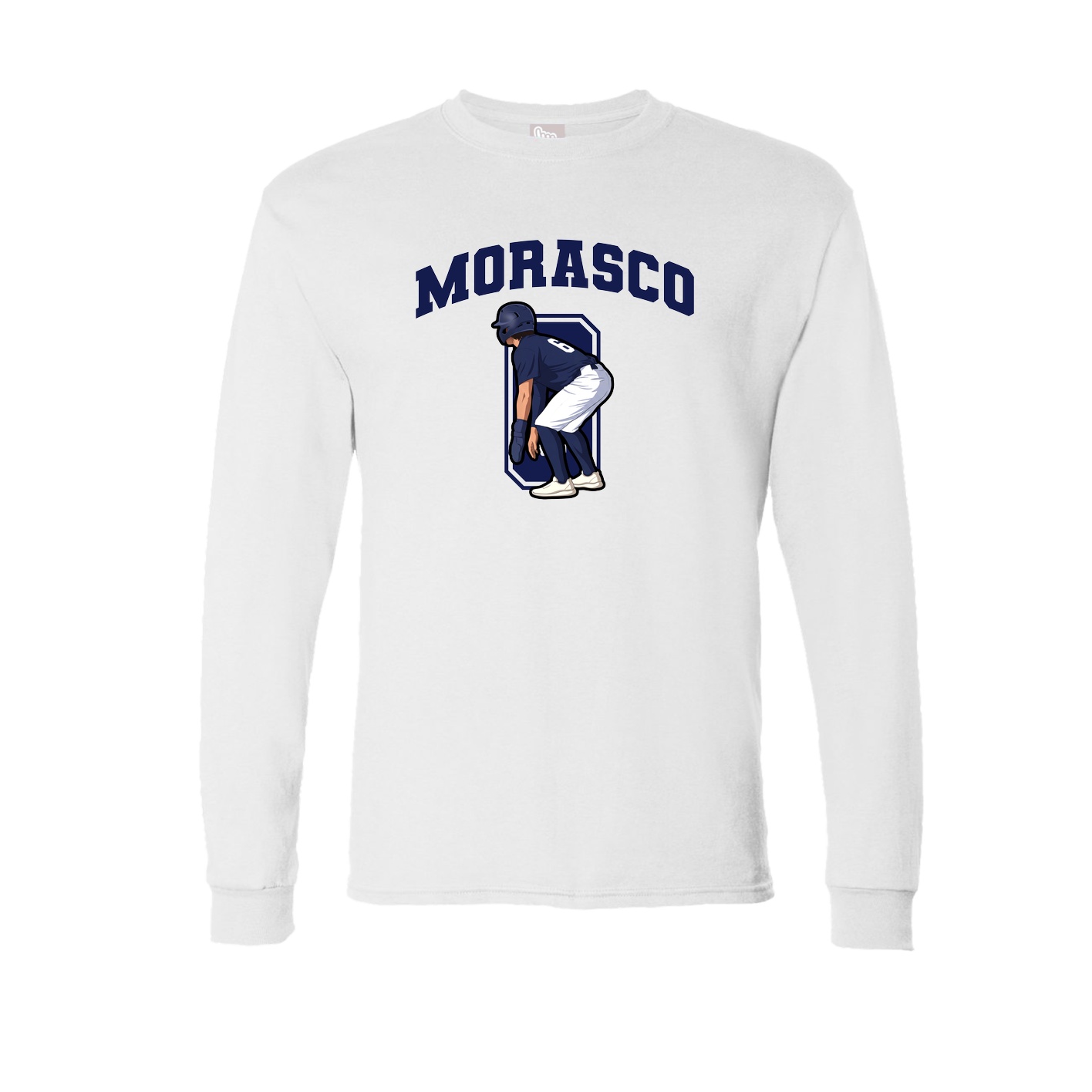 Long Sleeve Tee — Number in White