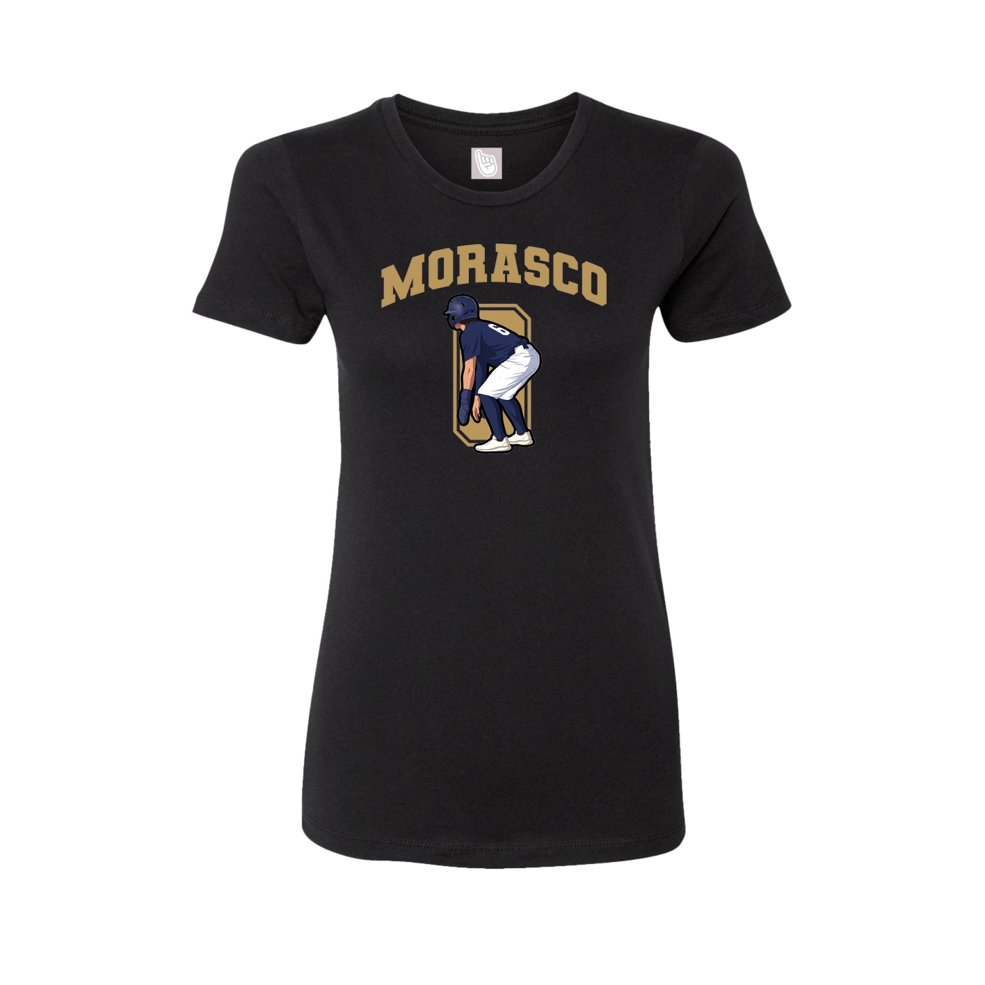 Fitted Women's Tee — Number in Black