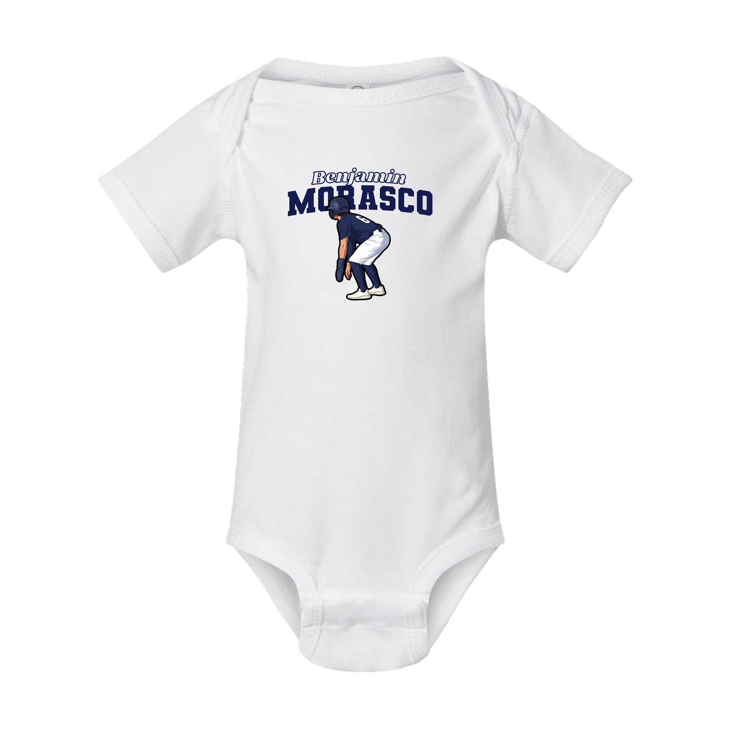 Baby Onesie — Name Arch in White