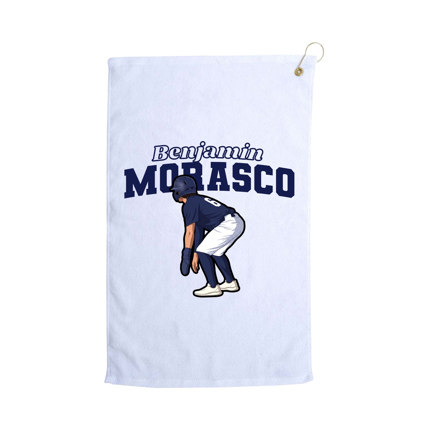 Golf Towel — Name Arch in White