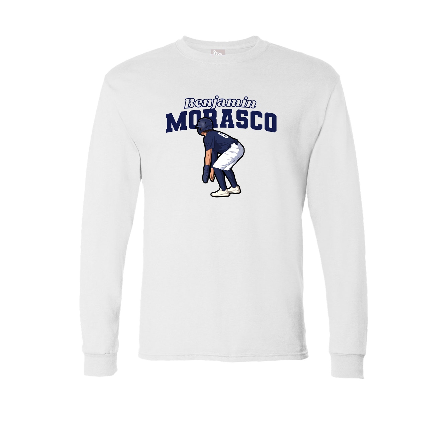 Long Sleeve Tee — Name Arch in White