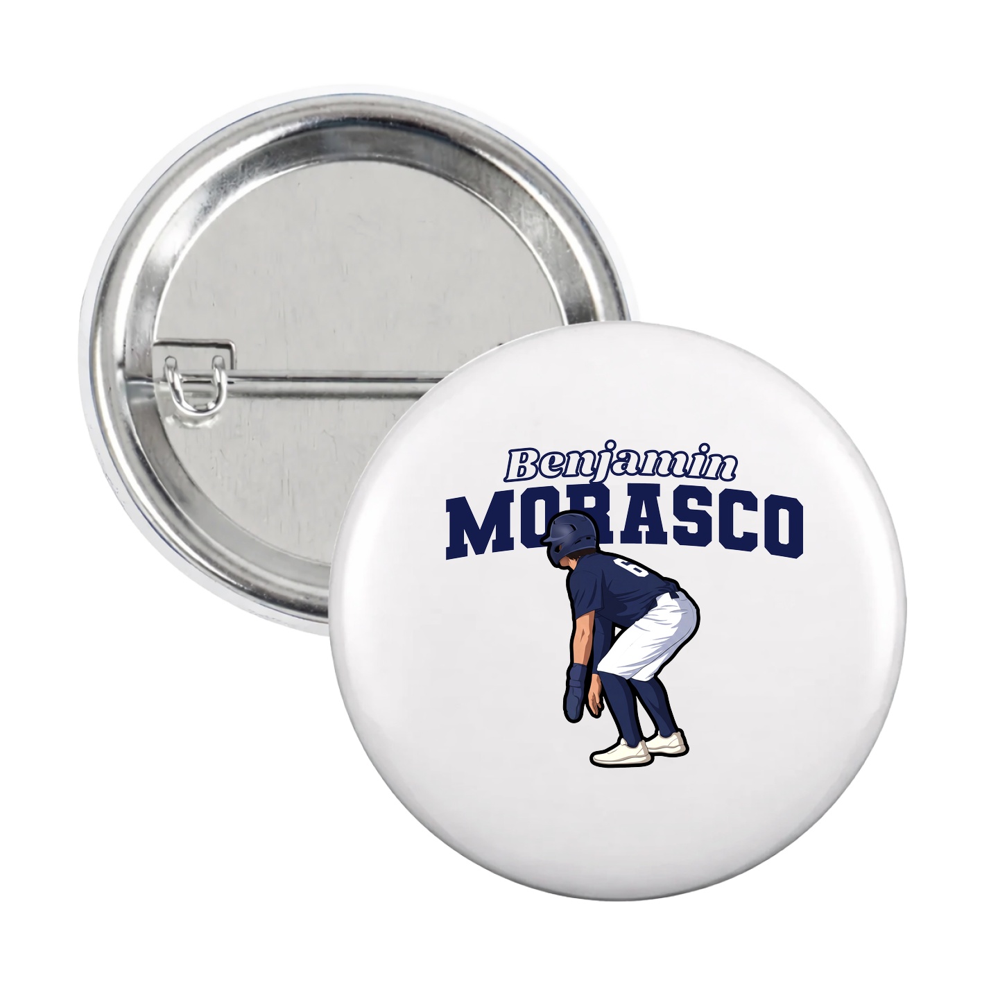 Game Day Button — Name Arch in White