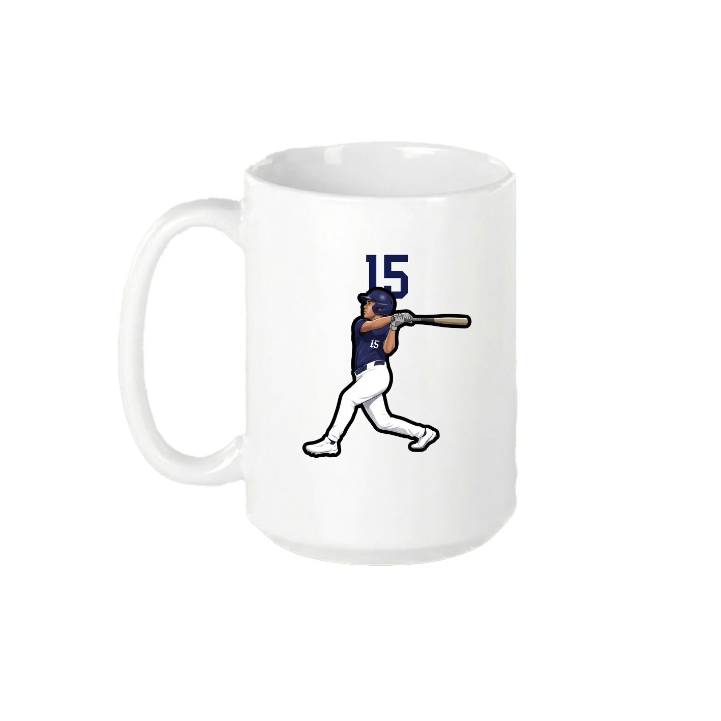 15oz Coffee Mug — Number Top in White
