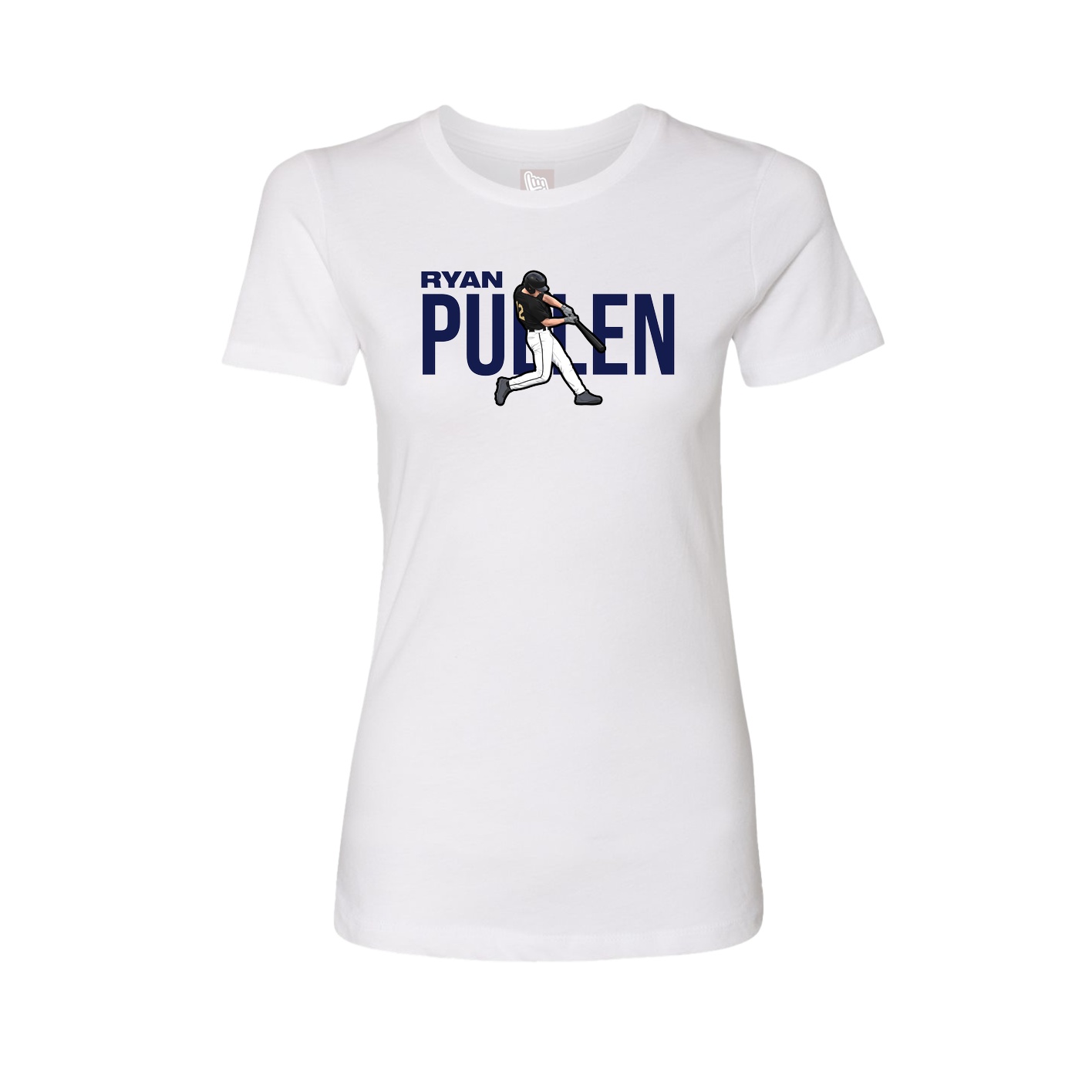 Fitted Women's Tee — Player Name in White