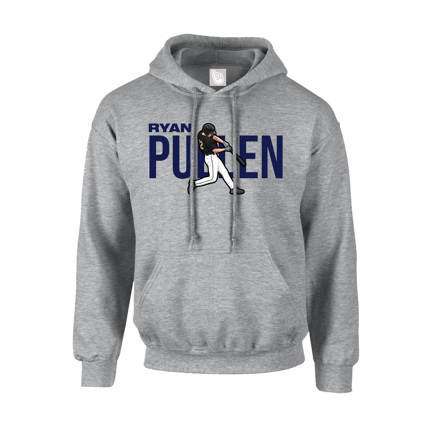 Hoodie — Player Name in Grey