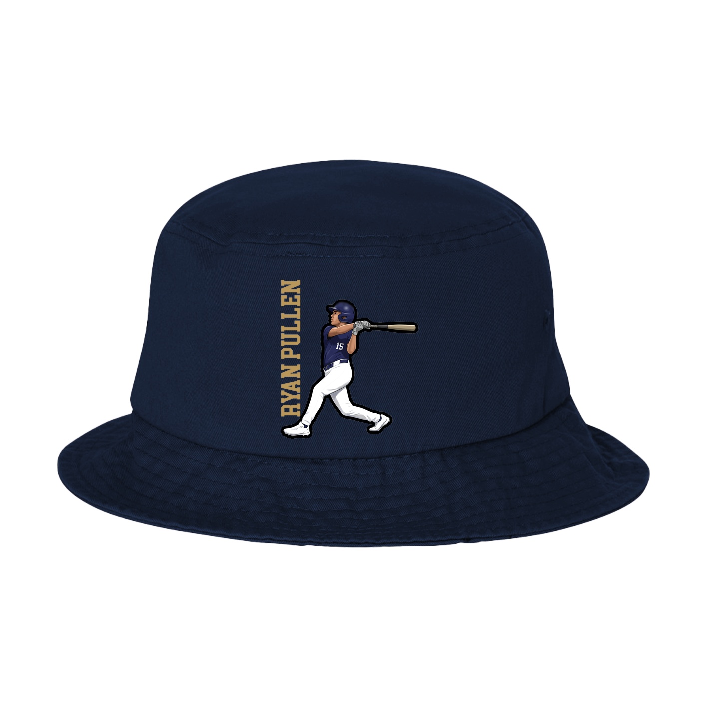 Bucket Cap — Name Vertical in Navy