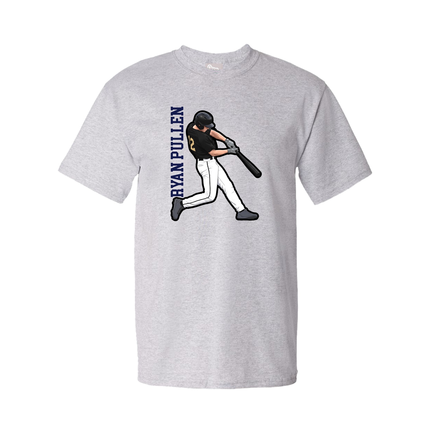 Youth Tee — Name Vertical in Grey