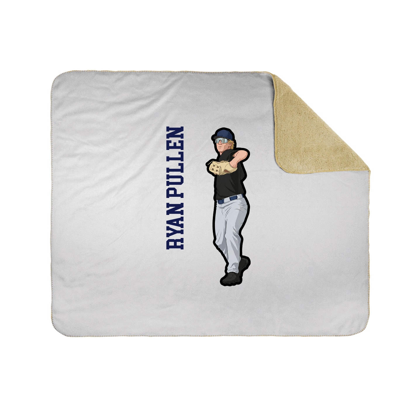 Throw Blanket — Name Vertical in White