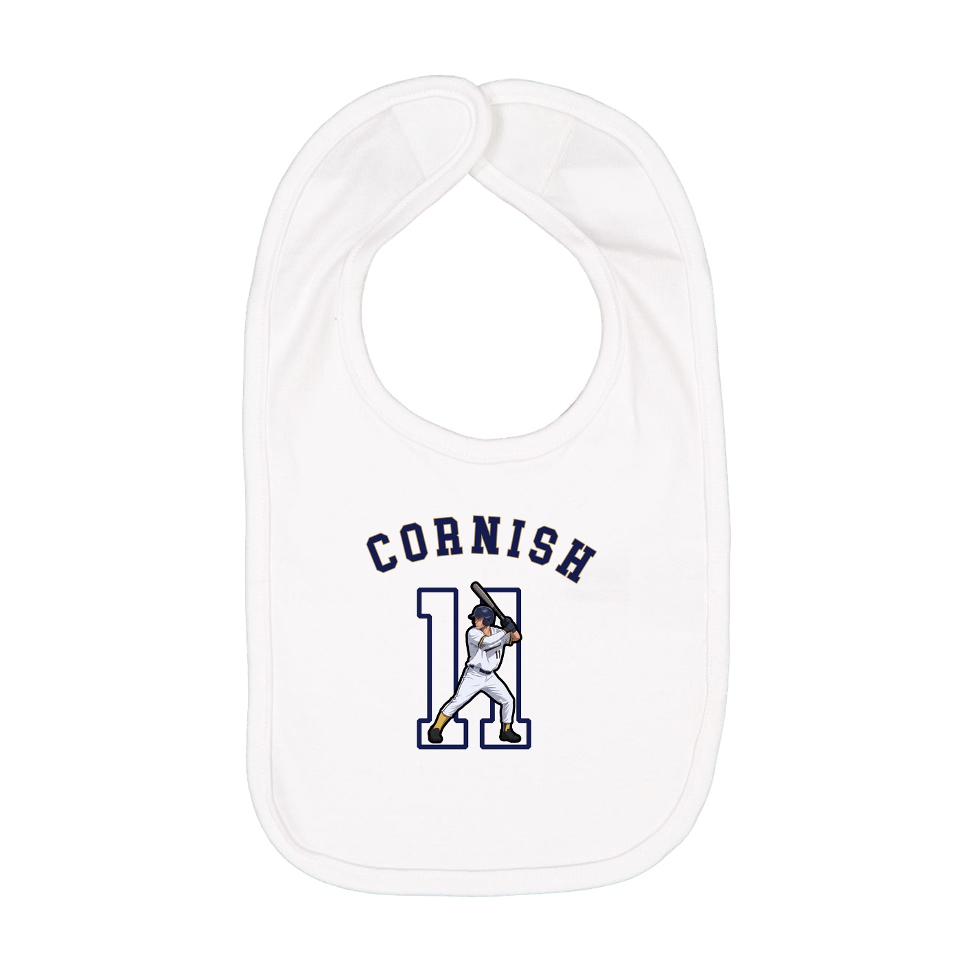 Infant Bib — Shirsey Arch in White