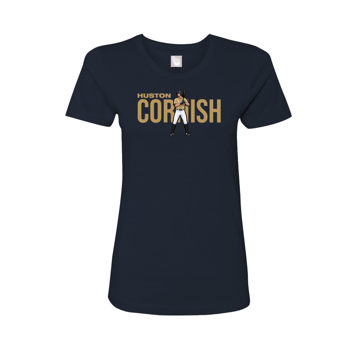 Fitted Women's Tee — Player Name in Navy