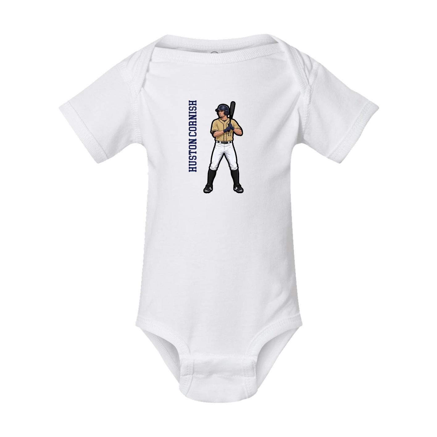 Baby Onesie — Name Vertical in White