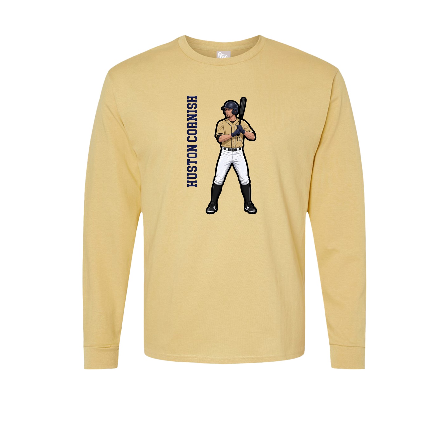 Long Sleeve Tee — Name Vertical in Vegas Gold