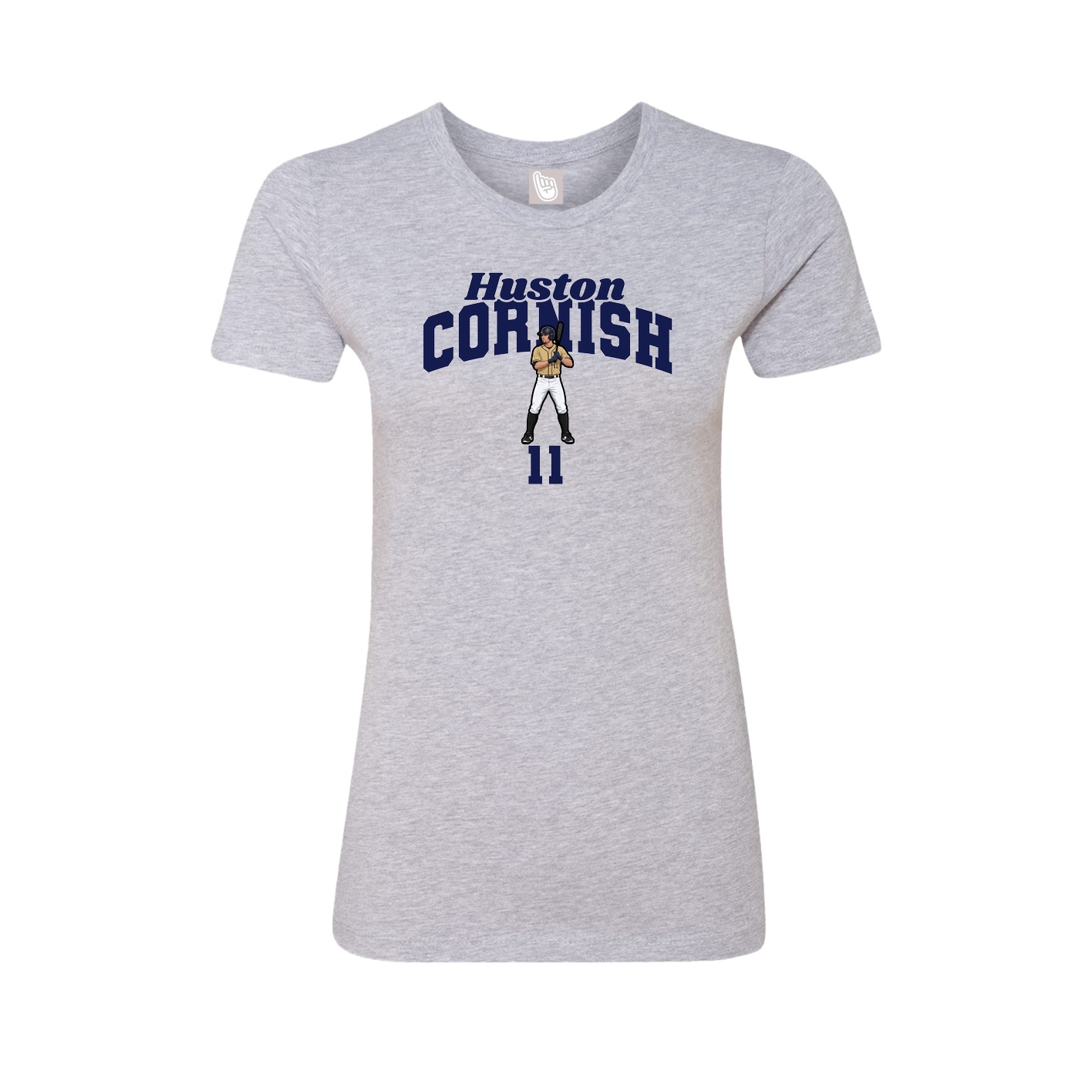 Fitted Women's Tee — Signature Arch in Grey